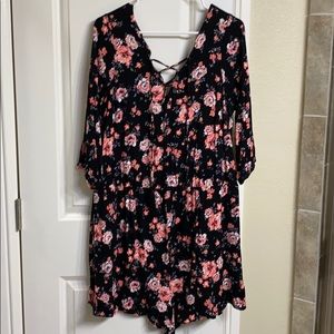 Torrid lace up front romper